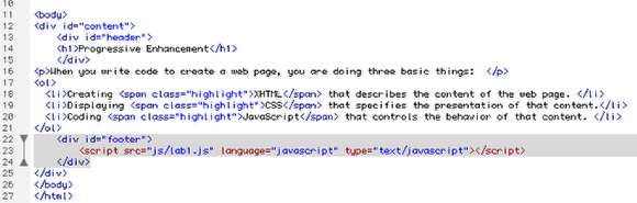 Link the JavaScript Code to the XHTML file