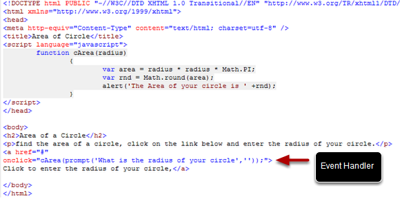 Call the Circle Function