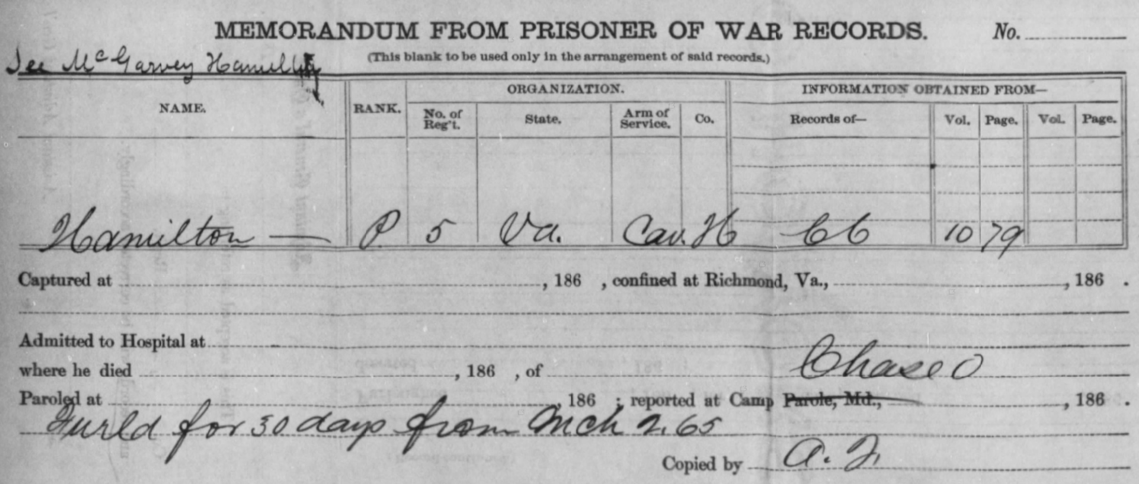 POW memorandum