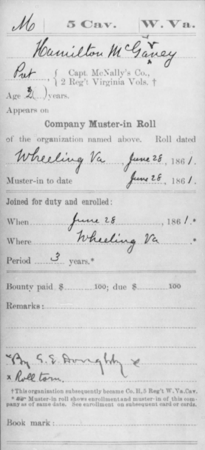 Preview of Hamilton McGarvey muster roll