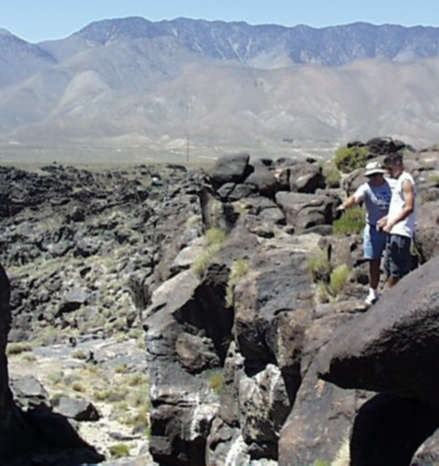 Students at Fossil Falls