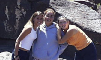 Students at Fossil Falls